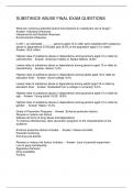 SUBSTANCE ABUSE FINAL EXAM QUESTIONS