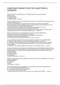 SUBSTANCE ABUSE PRACTICE QUESTIONS & ANSWERS