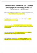 Laboratory Animal Science Exam 2025 &vert; Complete Questions and Correct Answers &vert; Graded A&plus; &vert; Verified Answers &vert; Just Released