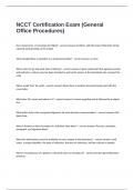  NCCT Certification Exam &lpar;General Office Procedures&rpar; Possible Questions And Answers 100&percnt; Accurately Solved&period;