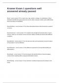 Kramer Exam 1 questions well answered already passed