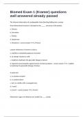 Biomed Exam 1 &lpar;Kramer&rpar; questions well answered already passed