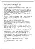 PLTW HBS FINAL EXAM REVIEW