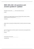 BMS 108 LAB 1-10 questions and answers graded A&plus; updated