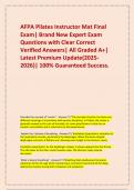  AFPA Pilates Instructor Mat Final Exam&vert; Brand New Expert Exam Questions with Clear Correct Verified Answers&vert; All Graded A&plus;&vert; Latest Premium Update&lpar;2025-2026&rpar;&vert; 100&percnt; Guaranteed Success&period;