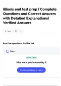 illinois emt test prep &vert; Complete Questions and Correct Answers with Detailed Explanations&vert; Verified Answers