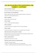 STA 261 EXAM PRACTICE QUESTIONS AND CORRECT ANSWERS&period;