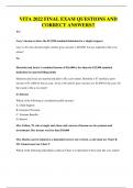 VITA 2022 FINAL EXAM QUESTIONS AND CORRECT ANSWERS