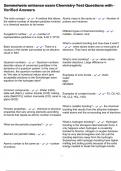 Semmelweis entrance exam Chemistry Test Questions with Verified Answers