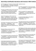 Brain Story Certification Questions with Answers 100&percnt; Verified