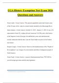 UGA History Exemption Test Exam 2026 Questions and Answers