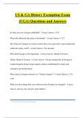 US & GA History Exemption Exam &lpar;UGA&rpar; Questions and Answers