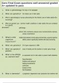 Gero Final Exam questions well answered graded A&plus; updated to pass