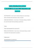LIFE INSURANCE ONLY CALIFORNIA Exam 2026 Questions and Answers