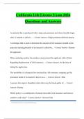 California Life License Exam 2026 Questions and Answers