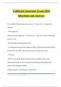 California Insurance Exam 2026 Questions and Answers