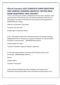 Clinical Scenarios 2025 COMPLETE EXAM QUESTIONS AND VERIFIED ANSWERS &vert;RECENTLY TESTING REAL EXAM QUESTIONS&vert; 100&percnt; SOLVED&excl;&excl;