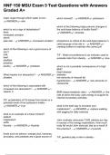 HNF 150 MSU Exam 3 Test Questions with Answers Graded A&plus;
