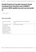 Florida Property & Casualty Insurance Exam&vert; Complete Exam Questions and CORRECT Answers&vert; &lpar;2025 update&rpar; Assured success&vert; grade A&plus;