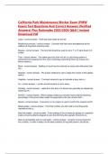 California Park Maintenance Worker Exam &lpar;PMW Exam&rpar; Test Questions And Correct Answers&period;pdf