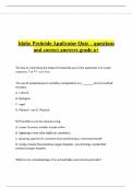Idaho Pesticide Applicator Quiz &vert; questions and correct answers grade a&plus;