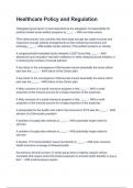 D546  &lpar;Passed First Attempt&rpar;Healthcare Policy and Regulation &ndash; 2025 A&plus; GRADED & 100&percnt; Verified