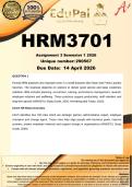 HRM3701 Assignment 3 &lpar;COMPLETE ANSWERS&rpar; Semester 1 2026 - DUE 14 April 2026