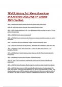 TExES History 7-12 Exam Questions and Answers 2025&sol;2026 A&plus; Graded 100&percnt; Verified&period;