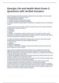 Georgia Life and Health Mock Exam 2 Questions with Verified Answers