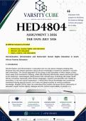 HED4804 Assignment 3 &lpar;DETAILED ANSWERS&rpar; 2026 - DISTINCTION GUARANTEED