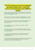 NUR 410&colon; Nursing Concepts for Community  and Public Health Exam 2 UPDATED     ACTUAL Exam Questions and CORRECT  Answers 
