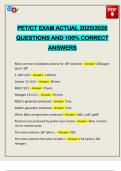 PET&sol;CT EXAM ACTUAL 2025&sol;2026 QUESTIONS AND 100&percnt; CORRECT ANSWERS
