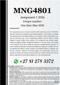 MNG4801 Assignment 1 &lpar;COMPLETE ANSWERS&rpar; 2026 - DUE May 2026