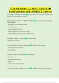 NUR 410 Exam 1 ACTUAL  UPDATED     Exam Questions and CORRECT Answers