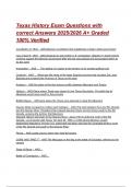 Texas History Exam Questions with correct Answers 2025&sol;2026 A&plus; Graded 100&percnt; Verified
