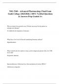 NSG 5240 &ndash; Advanced Pharmacology Final Exam South College &lpar;2025&sol;2026&rpar; &vert; 100&percnt; Verified Questions & Answers Prep Graded A&plus;