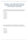 NSG 5240 &ndash; Advanced Pharmacology Final Exam &lpar;2025&sol;2026&rpar; Summer-Fall Verified Questions & Answers Graded A&plus; South College