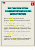 GMS FINAL EXAM ACTUAL 2025&sol;2026 QUESTIONS AND 100&percnt; CORRECT ANSWERS