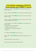 CSE 578 Data Visualization UPDATED    Exam Questions and CORRECT Answers