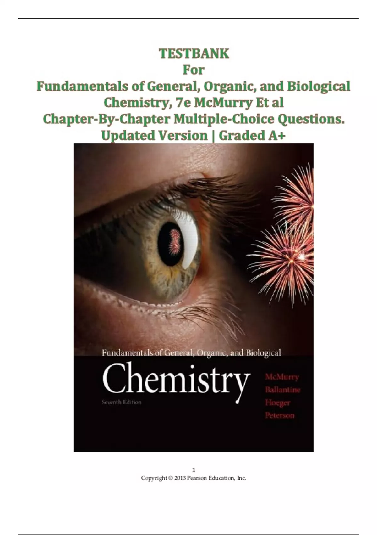 Fundamentals of General, Organic, and Biological Chemistry 7th Edition