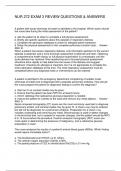 NUR 272 EXAM 3 REVIEW QUESTIONS & ANSWERS
