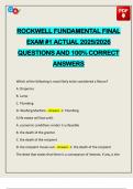 ROCKWELL FUNDAMENTAL FINAL EXAM &num;1 ACTUAL 2025&sol;2026 QUESTIONS AND 100&percnt; CORRECT ANSWERS