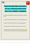 PRACTICE MIDTERM -ROCKWELL ACTUAL 2025&sol;2026 QUESTIONS AND 100&percnt; CORRECT ANSWERS