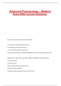 Advanced Pharmacology &ndash; Midterm Exam With Correct Solutions