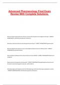 Advanced Pharmacology Final Exam Review With Complete Solutions&period;