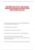 Pas 6601 Intro To Pa - Unit 3 Exam Medical Knowledge And Basic Skills With Verified Answers