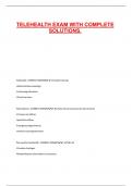 TELEHEALTH EXAM WITH COMPLETE SOLUTIONS