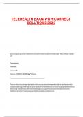 TELEHEALTH EXAM WITH CORRECT SOLUTIONS&period;2025