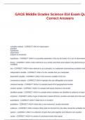 GACE Middle Grades Science 014 Exam Questions And Correct Answers