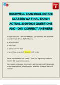 ROCKWELL EXAM REAL ESTATE CLASSES WA FINAL EXAM 1 ACTUAL 2025&sol;2026 QUESTIONS AND 100&percnt; CORRECT ANSWERS
